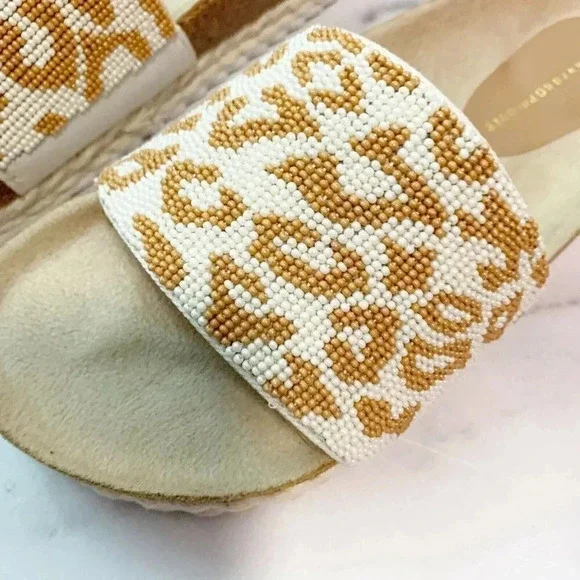 Anthropologie Yara Beaded Pool Slide Sandals New! - Picture 3 of 7